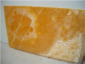 Orange Onyx Slabs, Iran Yellow Onyx