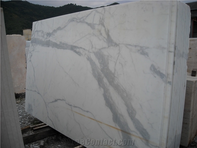 Statuario Marble Slabs, Italy White Marble