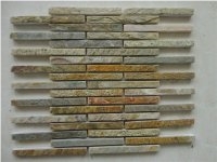 China Rust Slate Mosaic,Yellow Slate Polished Mosaic,Wall Mosaic
