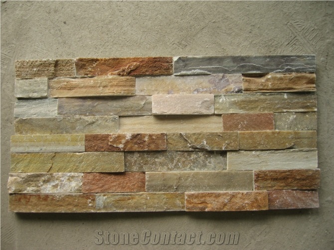 China Yellow Slate Cultured Stone,Yellow Slate Stone Veneer,Yellow Slate Cultured Stone for Wall Cladding