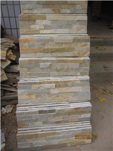 China Yellow Slate Cultured Stone,Yellow Slate Stone Veneer,Yellow Slate Cultured Stone for Wall Cladding