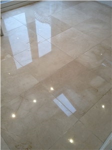 Diamond Grinded and Polished Marble Floor, Botticino Classico Marble Slabs