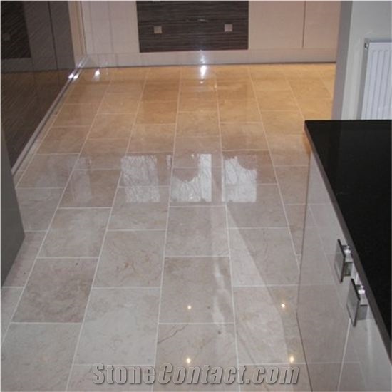 Polished Marble Kitchen Floor, Italy Beige Marble Slabs & Tiles