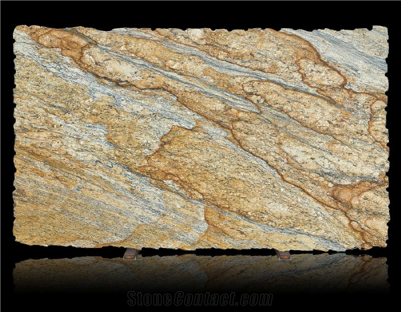 Golden River Granite Slabs, Brazil Yellow Granite