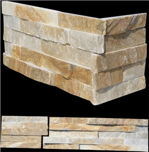 Corner Stone For Wall Panels, Beige Quartzite Corner Stone
