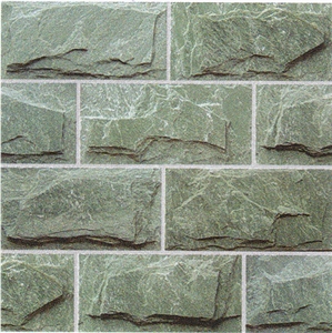 Mushroomed Wall Stone, Green Slate Mushroomed Wall
