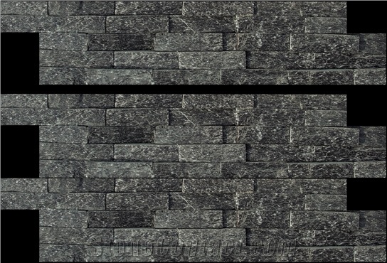 Quartzite Wall Panel, Black Quartzite Cultured Stone