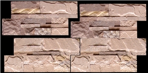 Sandstone Cultured Stone Wall Panel, Pink Sandstone Cultured Stone