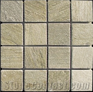 Slate Mosaic, Yellow Quartzite Mosaic