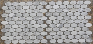 China White Marble Mosaic,Natural Stone Mosaic, China Cararra White Marble Mosaic