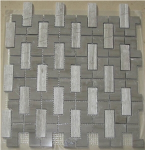 Marble Mosaic Tile, Wood Vein Grey Marble Mosaic