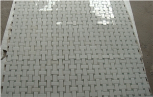 Thassos White Mosaic Tile, Thassos White Marble Cultured Stone