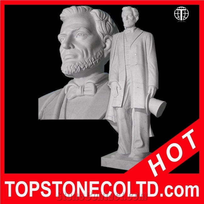 Abraham Lincoln Marble Statue, White Marble Statue