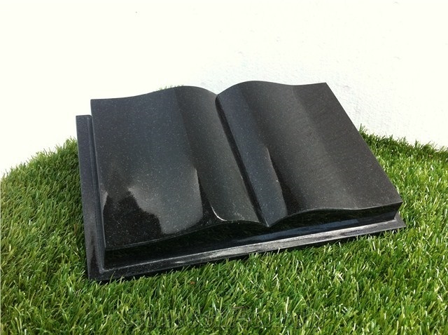 Black Granite Memorial Book, China Black Granite Slant Grave
