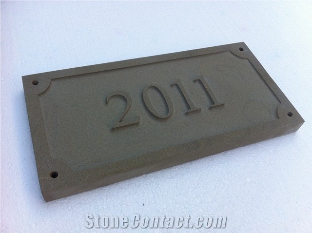 Relief Engraved Honed Sandstone Signs, Witton Fell Beige Sandstone Signs