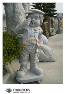Granite Children Statue, G603 Grey Granite Statue