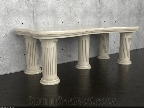 Limestone Carved Furniture, Limra Beige Limestone Furniture