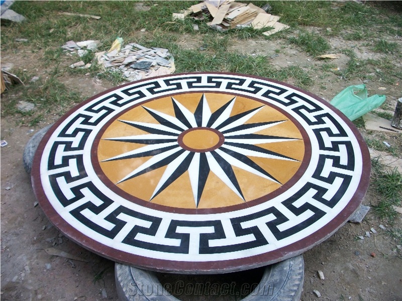 Marble Inlay Table Top, Yellow Marble Table Tops