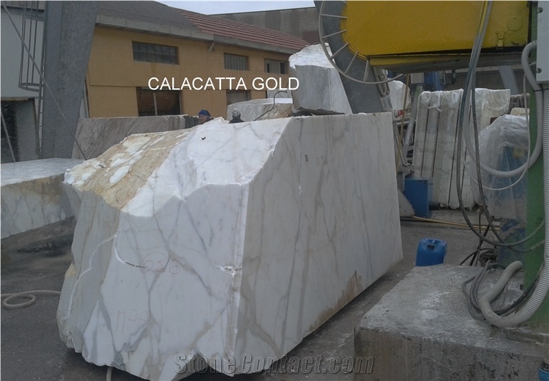Calacatta Gold Marble Block, Italy Yellow Marble