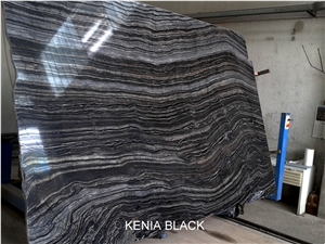 Kenia Black Slabs (Black Wood Vein ), Black Wood Vein Marble Slabs