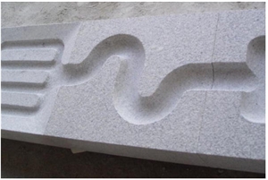 Relief Engraved Rain Water Drainage, White Granite Other Landscaping