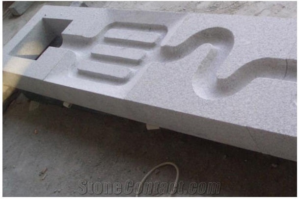 Relief Engraved Rain Water Drainage, White Granite Other Landscaping