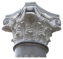 Grey Granite Column Capital