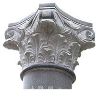 Grey Granite Column Capital