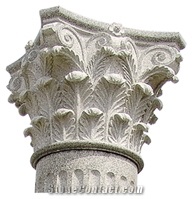 White Granite Column Capital