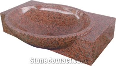 Red Granite Wash Basin,red Granitestone Sink