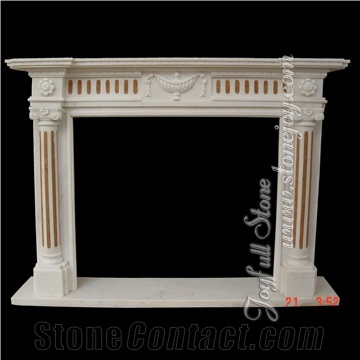 White Marble Fireplace, Fireplace Mantel,Marble Mantels