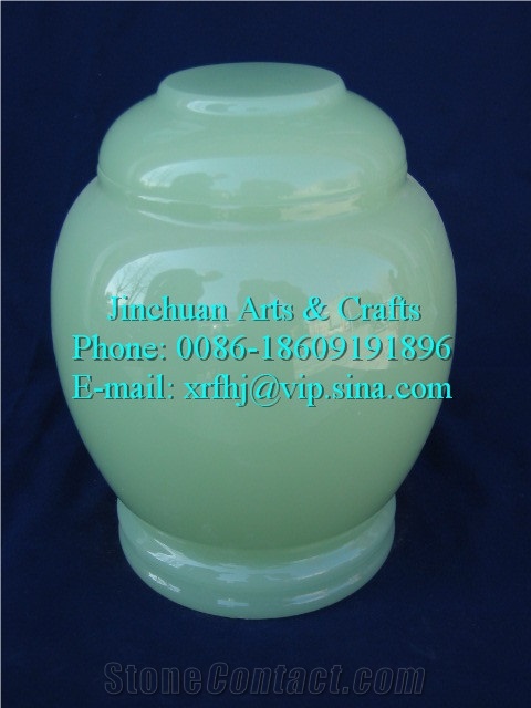 Liu-Li-Qian-Qing Green Marble Cremation Urn