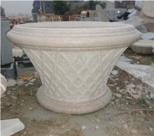Stone Flower Pot, G682 Yellow Granite Flower Pot