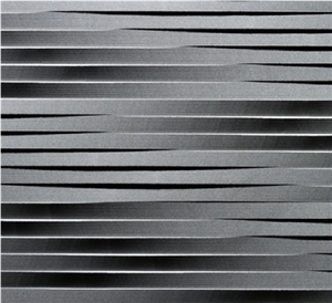 3D CNC Basalt Stone Wall Wave Panels Board, Black Basalt Wall
