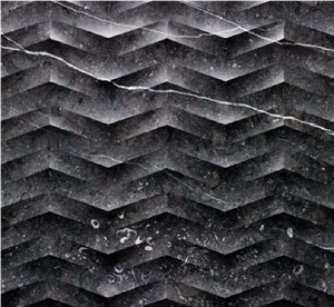 3D CNC Black Nature Marble Wall Wave Panel