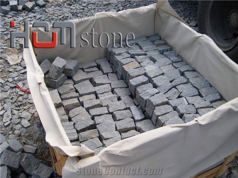 G654 Pavers (Cobble Stone), G654 Grey Granite Cobble Stone