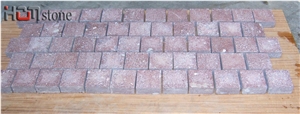 Red Phorphyre Cobble Stone, Phorphyre Red Cube Stone&Pavers, Porphyr Red Granite Cobble Stone