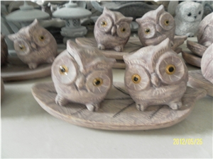 Art Owl Carving,Stone Art Work