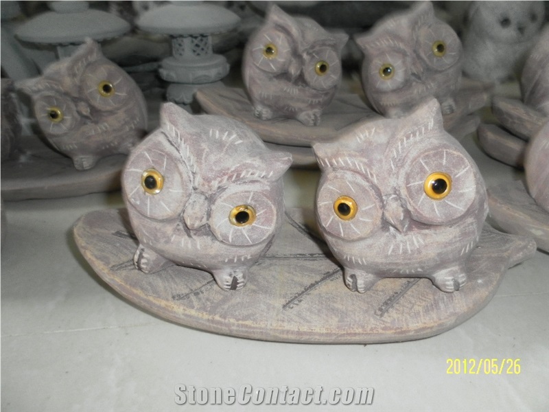 Art Owl Carving,Stone Art Work