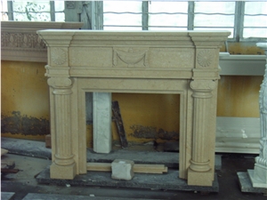 Marble Fireplace, Stone Sculpture Mantel