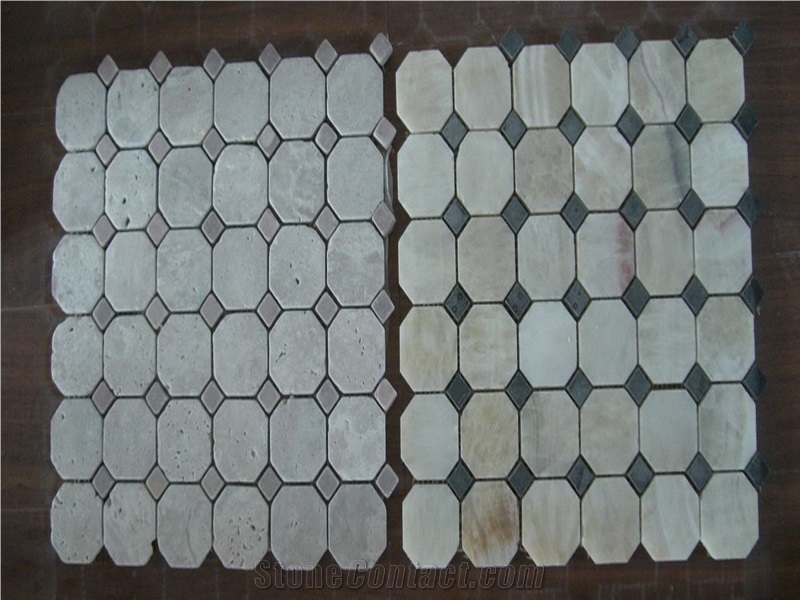 Travertine & Marble Mosaic Tile, Stone Mosaic