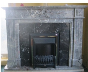 Taly Grey Marble Fireplace Mantel