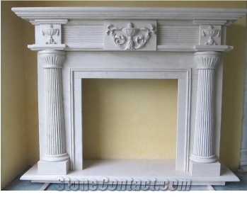 Marble Fireplace Mantel Stone Fireplaces Crema Marfil White