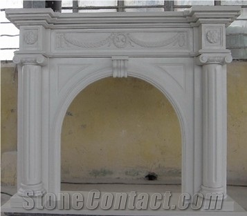 Micro Marble Fireplace, Micro White Marble Fireplace