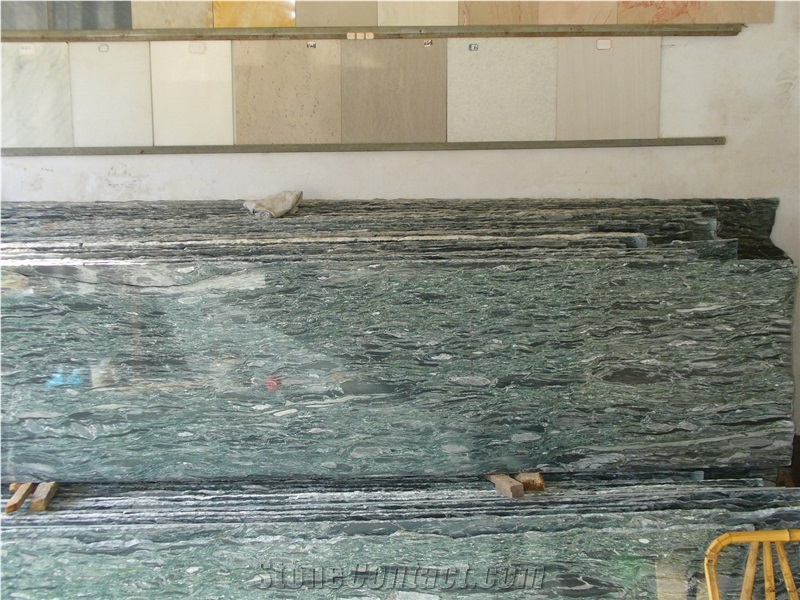 Sea Wave Green Granite Slabs, China Green Granite