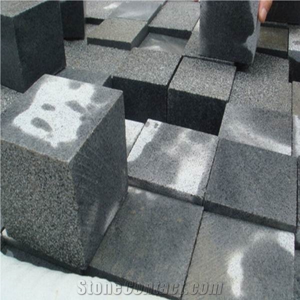 Chinese Black Cubestone, Paving Stone Granite Cube, G654 Black Granite Paving Stone