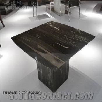 Silver Dragon Marble Table, Silver Dragon Black Marble Tables