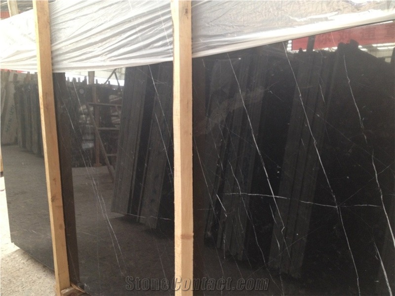 High Quality Nero Marquina Marble Tiles & Slabs, Polished Spain Black Marble Direct From China Factroy 
