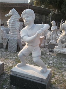 Figure Stone Sculpture, White Granite Sculpture