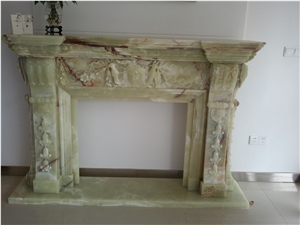 Light Green Onyx Fireplace
